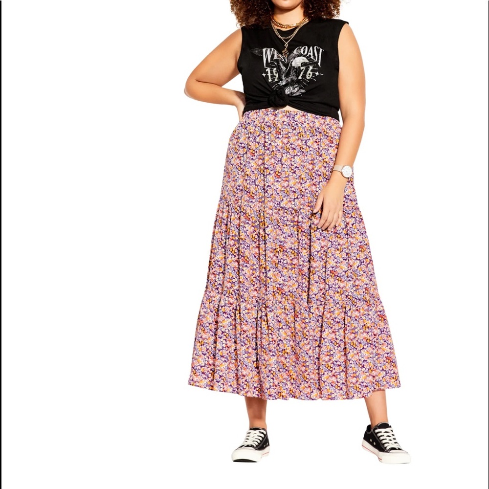 DIA & CO floral maxi skirt size 16
